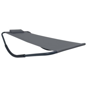 Tumbona de acero gris 200x90 cm de vidaXL, Camas para exteriores - Ref: Foro24-48085, Precio: 84,99 €, Descuento: %