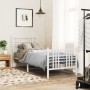 Metal bed frame with headboard and footboard white 80x200 cm by , Beds and slatted bases - Ref: Foro24-376382, Price: 77,69 €...