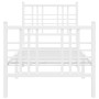 Metal bed frame with headboard and footboard white 80x200 cm by , Beds and slatted bases - Ref: Foro24-376382, Price: 77,69 €...