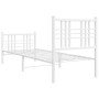 Metal bed frame with headboard and footboard white 80x200 cm by , Beds and slatted bases - Ref: Foro24-376382, Price: 77,69 €...