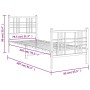 Metal bed frame with headboard and footboard white 80x200 cm by , Beds and slatted bases - Ref: Foro24-376382, Price: 77,69 €...