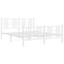 Metal bed frame with headboard and white footboard 160x200 cm by , Beds and slatted bases - Ref: Foro24-376394, Price: 131,37...