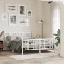 Metal bed frame with headboard and white footboard 160x200 cm by , Beds and slatted bases - Ref: Foro24-376394, Price: 131,37...