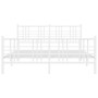 Metal bed frame with headboard and white footboard 160x200 cm by , Beds and slatted bases - Ref: Foro24-376394, Price: 131,37...