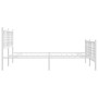 Metal bed frame with headboard and white footboard 160x200 cm by , Beds and slatted bases - Ref: Foro24-376394, Price: 131,37...