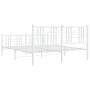 Metal bed frame with headboard and white footboard 160x200 cm by , Beds and slatted bases - Ref: Foro24-376394, Price: 131,37...