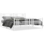 Estructura cama metal con cabecero y pie cama blanco 183x213 cm de , Camas y somieres - Ref: Foro24-376396, Precio: 137,78 €,...