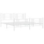 Metal bed frame with headboard and footboard white 183x213 cm by , Beds and slatted bases - Ref: Foro24-376396, Price: 137,78...