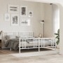 Metal bed frame with headboard and footboard white 183x213 cm by , Beds and slatted bases - Ref: Foro24-376396, Price: 137,78...