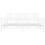 Metal bed frame with headboard and footboard white 183x213 cm by , Beds and slatted bases - Ref: Foro24-376396, Price: 137,78...