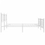 Metal bed frame with headboard and footboard white 183x213 cm by , Beds and slatted bases - Ref: Foro24-376396, Price: 137,78...