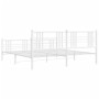 Metal bed frame with headboard and footboard white 183x213 cm by , Beds and slatted bases - Ref: Foro24-376396, Price: 137,78...