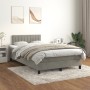 Box spring bed with light gray velvet mattress 120x190 cm by , Beds and slatted bases - Ref: Foro24-3269849, Price: 372,89 €,...