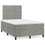 Cama box spring con colchón terciopelo gris claro 120x190 cm de , Camas y somieres - Ref: Foro24-3270001, Precio: 410,81 €, D...