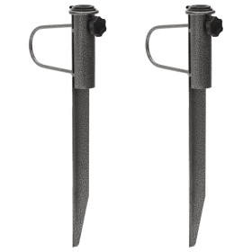 Parasol supports with spikes 2 pcs galvanized steel 19x42 cm by , Parasol accessories - Ref: Foro24-4003382, Price: 22,86 €, ...