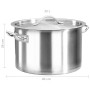 Stainless steel pot 32 L 40x26 cm by vidaXL, tall pots - Ref: Foro24-51139, Price: 118,58 €, Discount: %