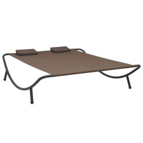 Brown fabric garden lounger by vidaXL, Outdoor beds - Ref: Foro24-48075, Price: 85,99 €, Discount: %