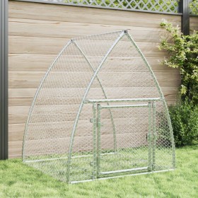 Rabbit cage silver galvanized steel 100x105x120 cm by , Cages and habitats for small animals - Ref: Foro24-3281527, Price: 98...