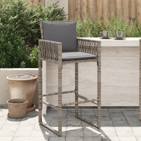 Küchenhocker mit Kissen 2 Stück graues synthetisches Rattan von , Gartenstühle - Ref: Foro24-368707, Preis: 174,99 €, Rabatt: %