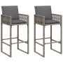 Kitchen stools with cushions 2 pcs gray synthetic rattan by , Garden chairs - Ref: Foro24-368707, Price: 179,85 €, Discount: %