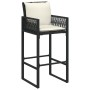 Kitchen stools with cushions 2 pcs black synthetic rattan by , Garden chairs - Ref: Foro24-368705, Price: 173,21 €, Discount: %