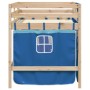 High bed for children with blue pine wood curtains 90x190 cm by , Beds and slatted bases - Ref: Foro24-3283827, Price: 165,99...