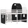 Cama alta niños con túnel madera pino blanco negro 80x200 cm de , Camas y somieres - Ref: Foro24-3283838, Precio: 195,04 €, D...