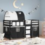 Cama alta niños con túnel madera pino blanco negro 90x200 cm de , Camas y somieres - Ref: Foro24-3283850, Precio: 200,18 €, D...