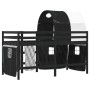 Cama alta niños con túnel madera pino blanco negro 90x200 cm de , Camas y somieres - Ref: Foro24-3283850, Precio: 200,18 €, D...