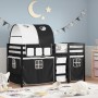 Cama alta niños con túnel madera pino blanco negro 90x190 cm de , Camas y somieres - Ref: Foro24-3283859, Precio: 200,75 €, D...