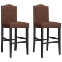 High stools 2 pcs solid rubber wood and fabric by , Kitchen stools - Ref: Foro24-4006210, Price: 135,99 €, Discount: %