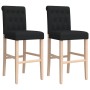 High stools 2 pcs solid rubber wood and fabric by , Kitchen stools - Ref: Foro24-4006219, Price: 111,74 €, Discount: %