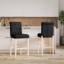 High stools 2 pcs solid rubber wood and fabric by , Kitchen stools - Ref: Foro24-4006219, Price: 111,74 €, Discount: %