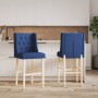 High stools 2 pcs solid rubber wood and fabric by , Kitchen stools - Ref: Foro24-4006225, Price: 127,99 €, Discount: %