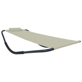 Tumbona de acero color crema 200x90 cm de vidaXL, Camas para exteriores - Ref: Foro24-48083, Precio: 75,99 €, Descuento: %