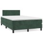 Cama box spring colchón y LED terciopelo verde oscuro 120x190cm de , Camas y somieres - Ref: Foro24-3270144, Precio: 387,43 €...