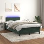 Box spring bed with mattress and LED dark green velvet 120x190cm by , Beds and slatted bases - Ref: Foro24-3270144, Price: 37...