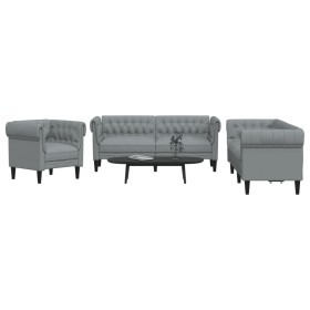 3-teilige Sofagarnitur aus hellgrauem Stoff von , Sofas - Ref: Foro24-3209191, Preis: 766,23 €, Rabatt: %