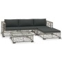 Set de muebles de jardín 5 pzas y cojines ratán sintético gris de vidaXL, Conjuntos de jardín - Ref: Foro24-46808, Precio: 43...