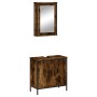 Set de muebles baño 2 pzas madera contrachapada roble ahumado de , Muebles de baño - Ref: Foro24-3214782, Precio: 106,65 €, D...