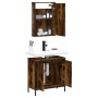 Set de muebles baño 2 pzas madera contrachapada roble ahumado de , Muebles de baño - Ref: Foro24-3214782, Precio: 106,65 €, D...