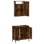 Set de muebles baño 2 pzas madera contrachapada roble ahumado de , Muebles de baño - Ref: Foro24-3214782, Precio: 106,65 €, D...