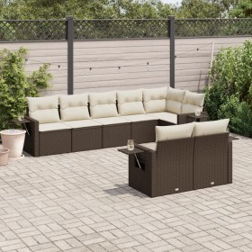 8-teilige Gartensofagarnitur und braune synthetische Rattankissen von , Gartensets - Ref: Foro24-3220422, Preis: 599,99 €, Ra...