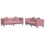 Pink velvet 2-piece sofa set with cushions by , Sofas - Ref: Foro24-3209260, Price: 563,99 €, Discount: %