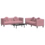 Pink velvet 2-piece sofa set with cushions by , Sofas - Ref: Foro24-3209260, Price: 563,99 €, Discount: %