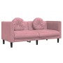 Pink velvet 2-piece sofa set with cushions by , Sofas - Ref: Foro24-3209260, Price: 563,99 €, Discount: %