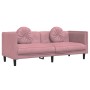 Pink velvet 2-piece sofa set with cushions by , Sofas - Ref: Foro24-3209260, Price: 563,99 €, Discount: %