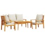 Set de muebles de jardín 4 pzs y cojines madera maciza acacia de , Conjuntos de jardín - Ref: Foro24-3211795, Precio: 435,99 ...