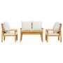 Set de muebles de jardín 4 pzs y cojines madera maciza acacia de , Conjuntos de jardín - Ref: Foro24-3211795, Precio: 435,99 ...