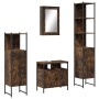 Set de muebles baño 4 pzas madera contrachapada roble ahumado de , Muebles de baño - Ref: Foro24-3214827, Precio: 243,92 €, D...